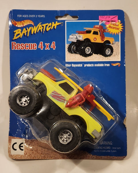 1995 Hot Wheels Baywatch Rescue 4x4 Truck Friction Motorized Die Cast Toy Car Vehicle New in Package