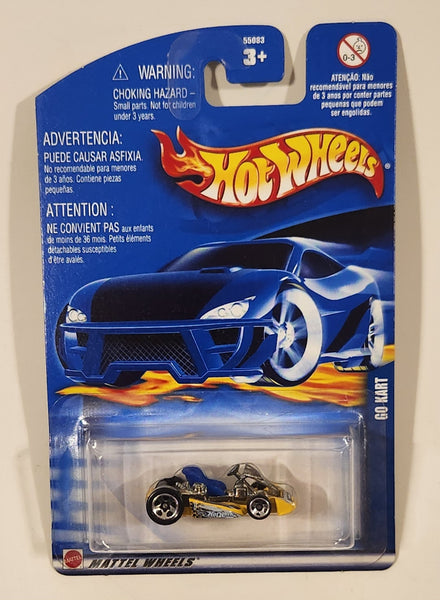 2002 Hot Wheels Go Kart Yellow Die Cast Toy Car Vehicle New in Package