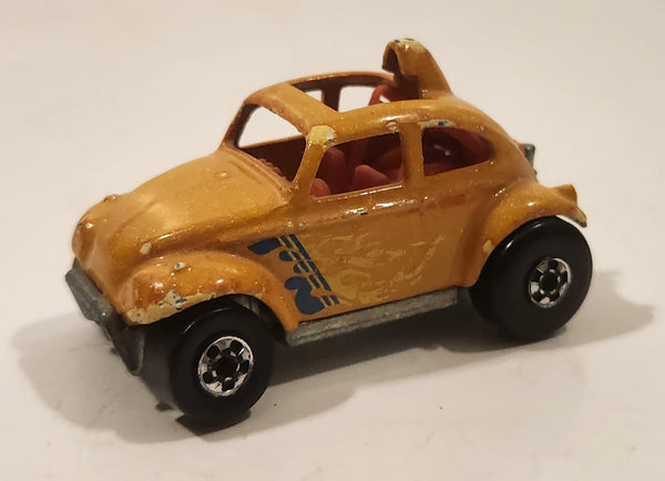 1989 Hot Wheels Auto Magic Baja Bug Volkswagen VW Beetle Metalflake Gold Die Cast Toy Car Vehicle