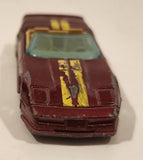 1989 Hot Wheels Speed Fleet Custom Corvette Convertible Dark Red Die Cast Toy Car Vehicle