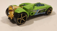 2010 Hot Wheels Criss Cross Crash Rocket Fire Green Die Cast Toy Car Vehicle