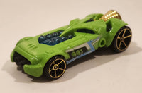 2010 Hot Wheels Criss Cross Crash Rocket Fire Green Die Cast Toy Car Vehicle