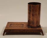 Vintage MCM Gregorian Cigarette Holder Hammered Copper Metal Smokers Stand