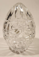 Vintage Bohemia Czech Republic 5 1/2" Heart Themed Cut 24% Leaded Crystal Glass Egg