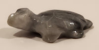 Miniature 1 1/4" Hand Carved Polished Onyx Marble Stone Sea Turtle Figurine