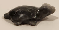 Miniature 1 1/4" Hand Carved Polished Onyx Marble Stone Sea Turtle Figurine