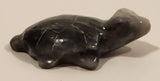 Miniature 1 1/4" Hand Carved Polished Onyx Marble Stone Sea Turtle Figurine