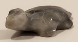 Miniature 1 1/4" Hand Carved Polished Onyx Marble Stone Sea Turtle Figurine