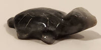 Miniature 1 1/4" Hand Carved Polished Onyx Marble Stone Sea Turtle Figurine