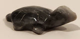 Miniature 1 1/4" Hand Carved Polished Onyx Marble Stone Sea Turtle Figurine