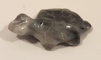 Miniature 1 1/4" Hand Carved Polished Onyx Marble Stone Sea Turtle Figurine
