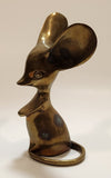 Mouse 5 1/2" Tall Brass Metal Figurine Made in Korea