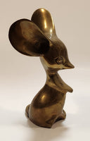 Mouse 5 1/2" Tall Brass Metal Figurine Made in Korea