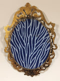 Vintage Balthasar Charles, Prince of Asturias On Silk In Ornate Brass Metal Picture Frame Made in Italy