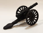 Vintage Cast Iron Metal 4 1/2" Long Toy Artillery Cannon with Rolling Wheels