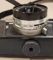 Vintage Canon Canonet QL19 45mm Rangefinder Film Camera with Leather Holder and Grey Diamond Pouch