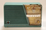 Vintage 1960s Transistorized Eight-Transistor Candle Green Bakelite AM Radio Made in Japan
