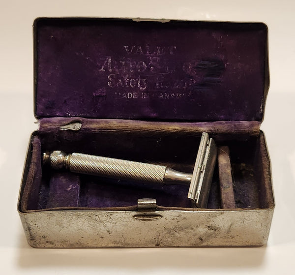 Vintage Valet AutoStrop Safety Razor in Metal Case Made in Canada