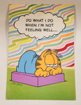1978 Carlton United Features Syndicate Garfield Do What, I Do When I'm Not Feeling Well... Jim Davis 7 1/4" x 10 1/2" Over Sized Greeting Card