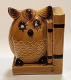 Vintage Glazed Ceramic Owl Book End With Googly Eyes Made in Japan