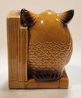 Vintage Glazed Ceramic Owl Book End With Googly Eyes Made in Japan