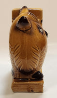 Vintage Glazed Ceramic Owl Book End With Googly Eyes Made in Japan