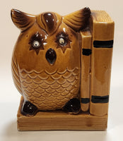 Vintage Glazed Ceramic Owl Book End With Googly Eyes Made in Japan