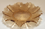 Vintage Sowerby 2266 Chunky Ruffled Edge Peach Marigold Carnival Glass Plate