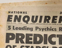 National Enquirer Magazine August 24 1976 5 Leading Psychics Reveal Their... Predictions Of Stars' Romances Tabloid Newspaper