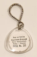 Pour un Service Paul-Emile Brassard Votre Respresentant Dodge Chrysler Payge No. 203 Acrylic Fob Keychain Ring