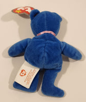 2004 McDonald's Ty Teenie Beanie McNuggets The Bear 5" Tall Blue Stuffed Plush Toy
