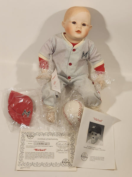 Ashton Drake Michael Boy with Baseball 11" Tall Porcelain Doll New Condition in Box #76118