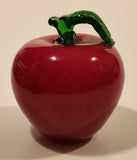 Vintage Art Glass Fruit Red Apple 3 3/4" Tall Ornament