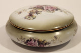 Vintage 1898 China Company Pink Rose Flowers Porcelain Trinket Box with Lid