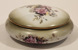 Vintage 1898 China Company Pink Rose Flowers Porcelain Trinket Box with Lid