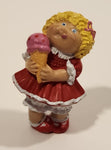 Vintage 1984 OAA Cabbage Patch Kids Girl Holding Ice Cream Cone in Red Dress 2 1/4" PVC Toy Figure