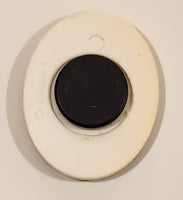Owl Carved Bone Look White Plastic Backed Fridge Magnet Made in Canada