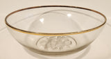 Vintage Gailstyn It's A Dilly 22K Gold Trimmed 10 1/4" Glass Salad Bowl with Embossed Floral Base