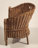 Vintage Wilhelmina Hand Made Wicker Chair Dollhouse Sized Miniature Toy No Cushion