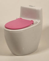 2018 Mattel Barbie Dream House Pink and White Toilet with Flushing Sound 3 3/4" Tall Plastic Dollhouse Toy
