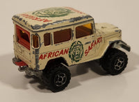 Majorette No. 277 Toyota 4x4 African Safari Cream White 1/53 Scale Die Cast Toy Car Vehicle with Opening Rear Window