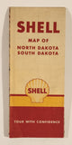 Vintage Shell Map of North Dakota South Dakota