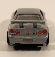 2020 Hot Wheels Fast & Furious Nissan Skyline GT-R R34 Silver Die Cast Toy Car Vehicle