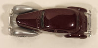 2005 Hot Wheels 1936 Cord Metalflake Burgundy & Silver Die Cast Toy Hot Rod Car Vehicle