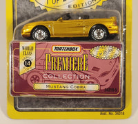 1998 Matchbox Premiere Collection: World Class - Series 14 Ford Mustang Cobra Convertible Gold Die Cast Toy Car Vehicle and Box New in Package