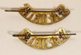 Vintage WWII Canadian Seaforths Highlanders Brass Shoulder Badge Title Set of 2