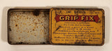 Vintage Dr Reid's Grip Fix For Colds and La Grippe Small Tin Metal Container Western Wholesale Drug Ltd. Vancouver, B.C.