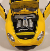 Maisto Mustang Mach III Convertible Yellow 1/18 Scale Die Cast Toy Car Vehicle with Opening Doors Hood Trunk
