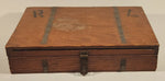 Antique Wood Storage Box with Brass Banding