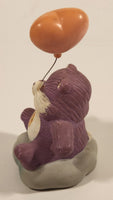 Vintage American Greetings Care Bears Share Bear Purple Ceramic Figurine with #4 Balloon